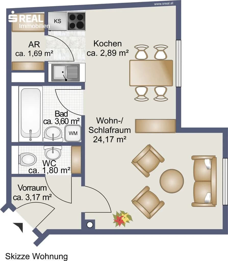 1-Zimmer-Wohnung kaufen in Wien – 37,12 m², € 174.000 – Bild 10 von 10