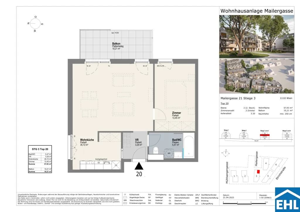 2-Zimmer-Wohnung mieten in Wien – 57,93 m², € 1.049 – Bild 27 von 27