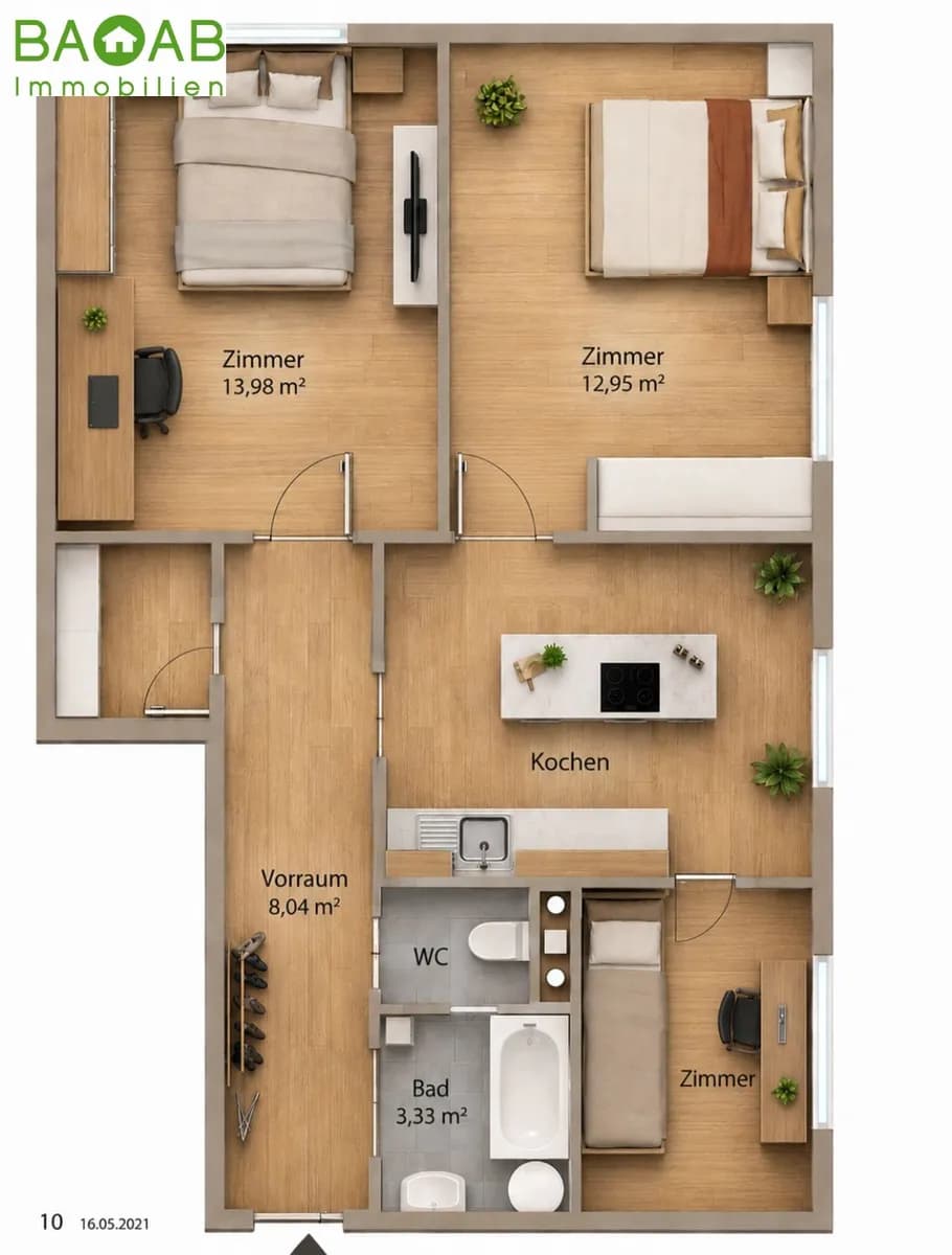 4-Zimmer-Wohnung mieten in Klagenfurt – 57 m², € 2.400 – Bild 10 von 15