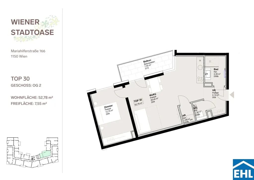 2-Zimmer-Wohnung mieten in Wien – 52,78 m², € 1.315 – Bild 13 von 13