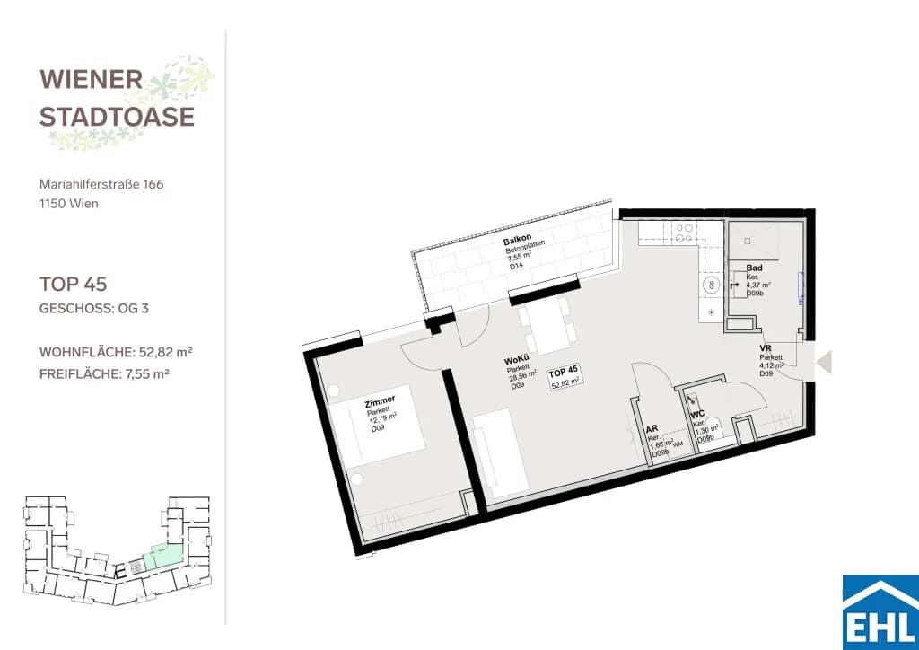 2-Zimmer-Wohnung mieten in Wien – 52,82 m², € 1.345 – Bild 13 von 13