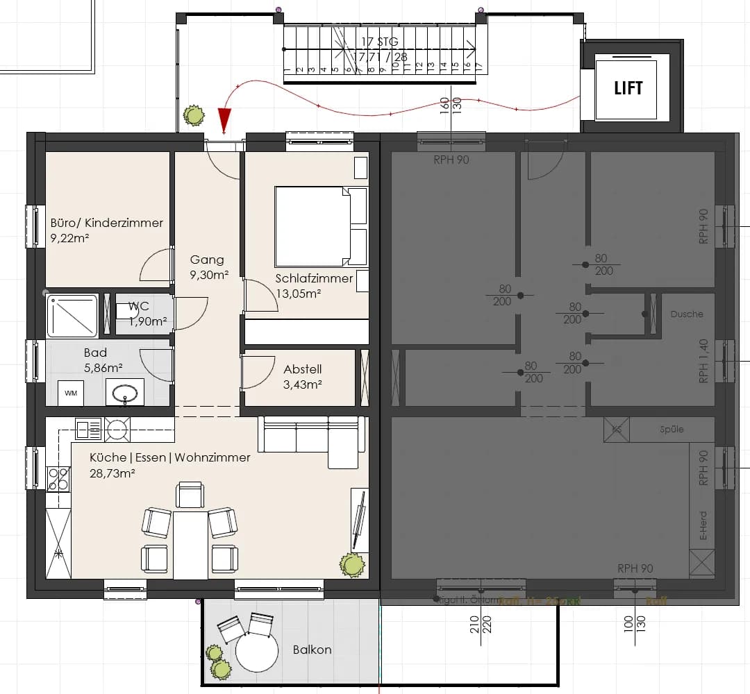 3-Zimmer-Wohnung mieten in Schärding – 71 m², € 1.058 – Bild 3 von 5