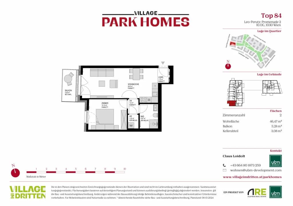 2-Zimmer-Wohnung kaufen in Wien – 46,47 m², € 428.000 – Bild 9 von 9