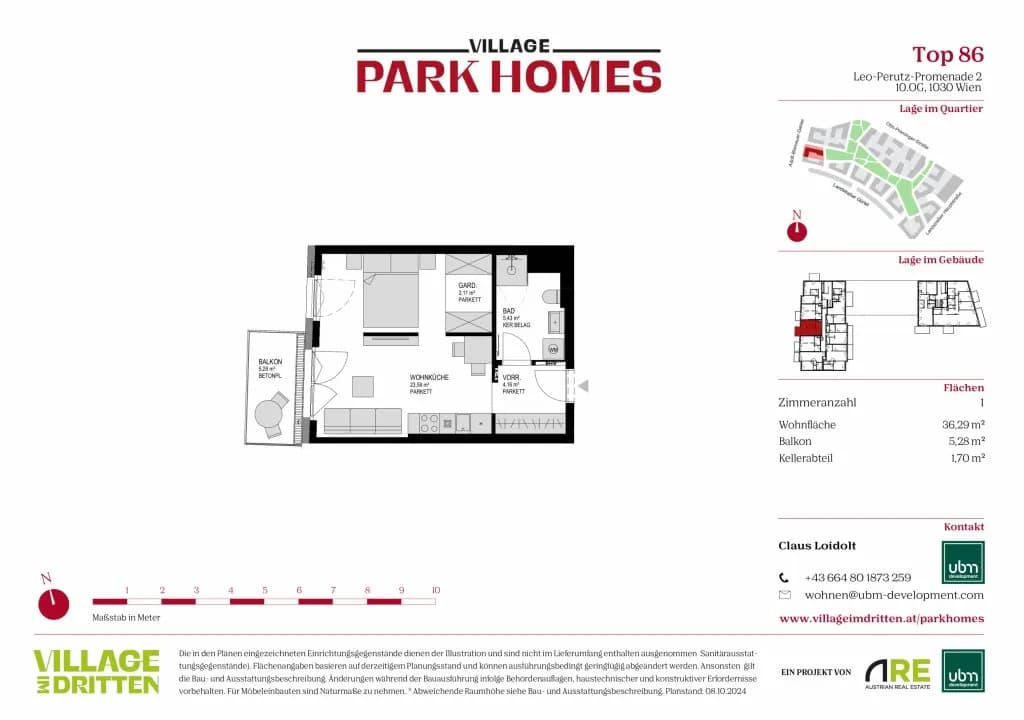 1-Zimmer-Wohnung kaufen in Wien – 36,28 m², € 343.000 – Bild 8 von 8