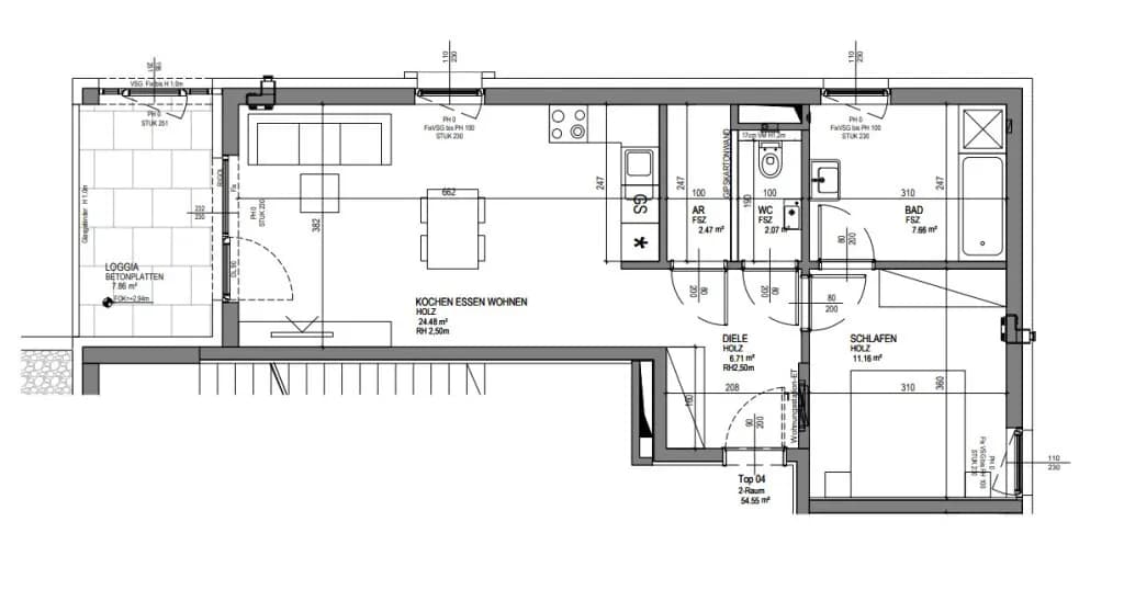 2-Zimmer-Wohnung mieten in Perg – 62,41 m², € 597 – Bild 5 von 6
