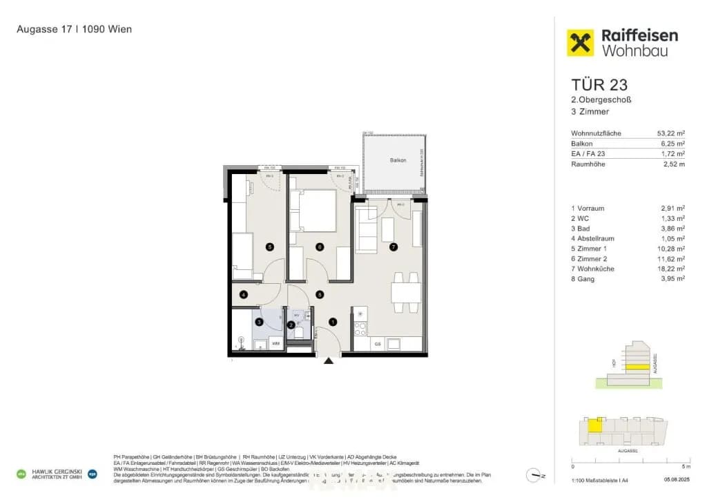 3-Zimmer-Wohnung kaufen in Wien – 53,22 m², € 509.000 – Bild 6 von 6