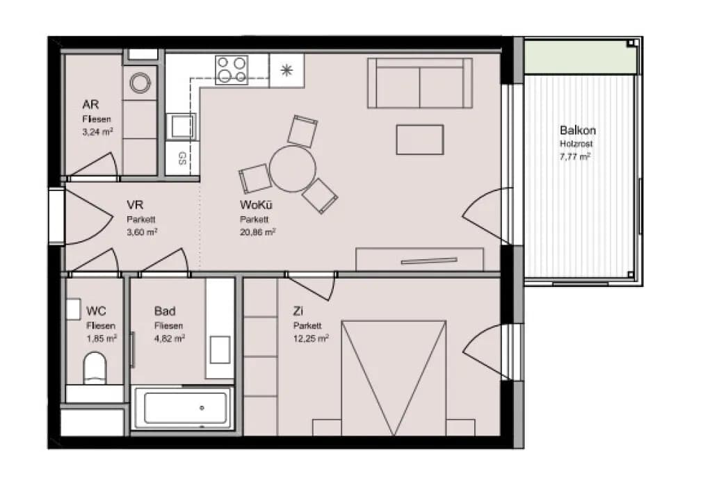2-Zimmer-Wohnung mieten in Wien – 47 m², € 1.198 – Bild 31 von 31