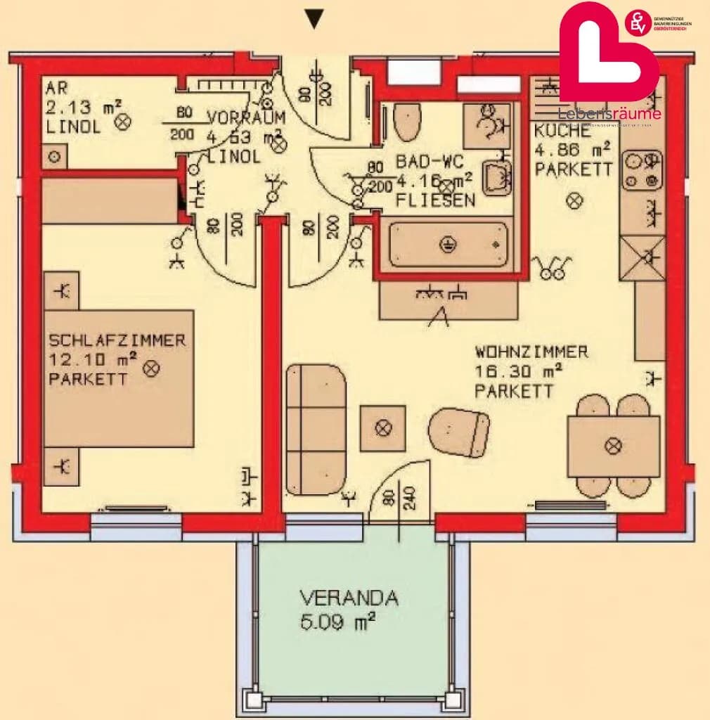 2-Zimmer-Wohnung mieten in Freistadt – 49,07 m², € 555 – Bild 5 von 5