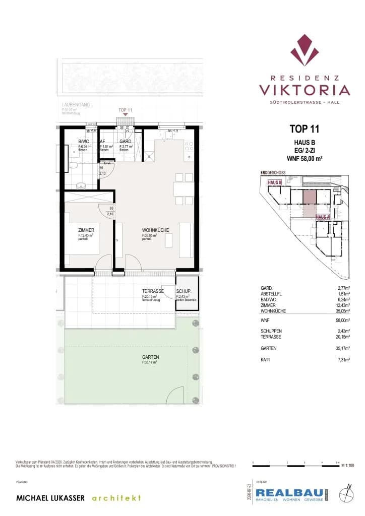2-Zimmer-Wohnung kaufen in Innsbruck-Land – 59,33 m², € 494.000 – Bild 2 von 5