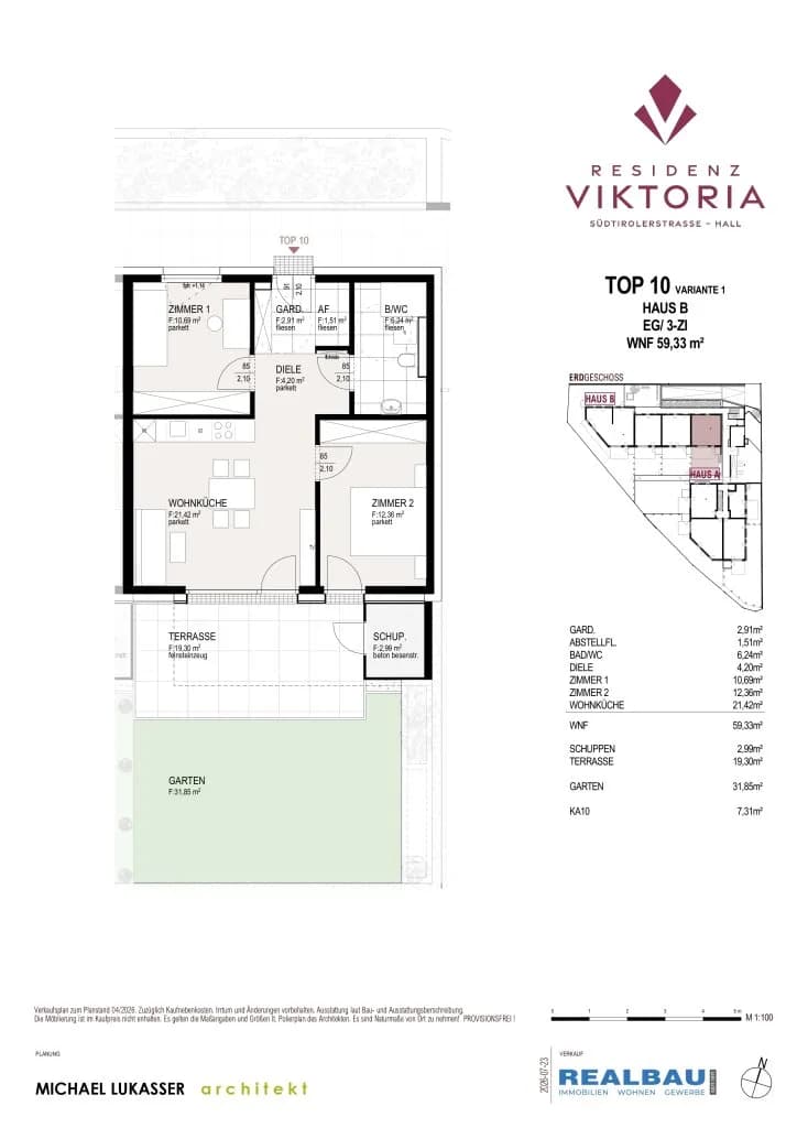 3-Zimmer-Wohnung kaufen in Innsbruck-Land – 59,33 m², € 510.000 – Bild 2 von 5