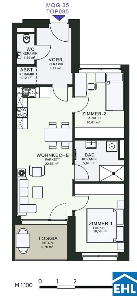 3-Zimmer-Wohnung mieten in Graz – 57,88 m², € 869 – Bild 20 von 20