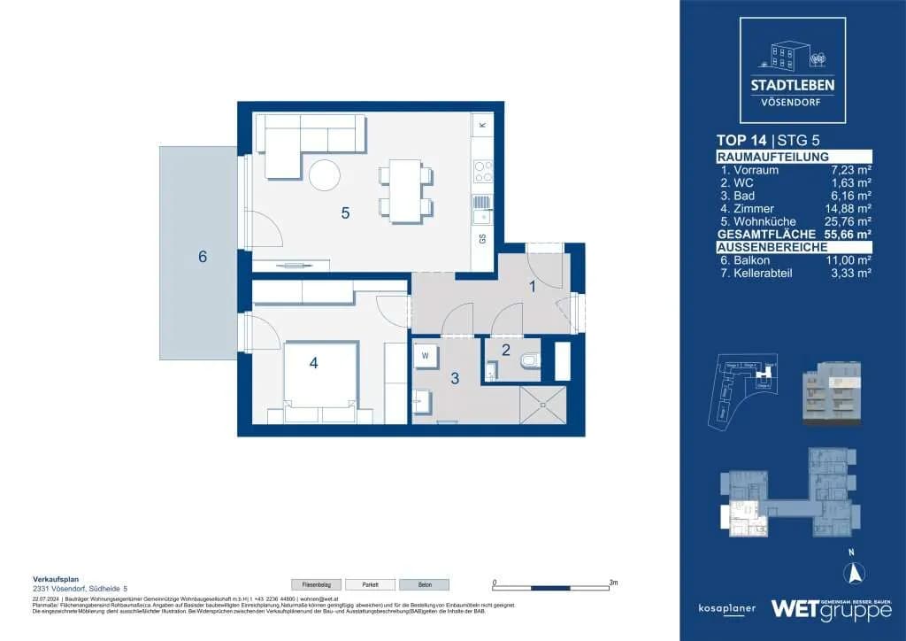 2-Zimmer-Wohnung kaufen in Mödling – 55,66 m², € 264.400 – Bild 7 von 7