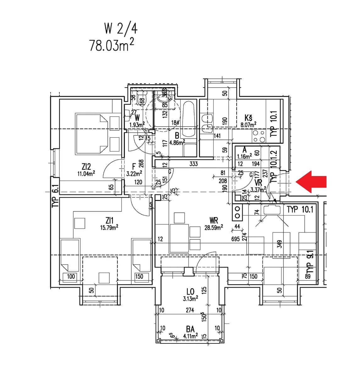 3-Zimmer-Wohnung mieten in Weiz – 78 m², € 943 – Bild 2 von 3