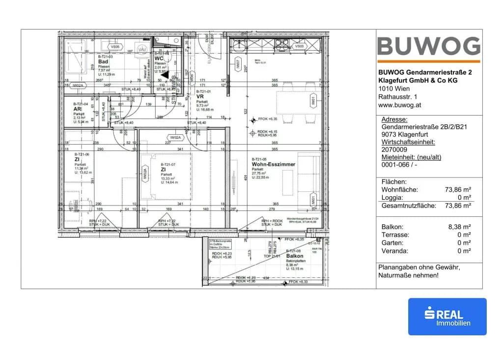 3-Zimmer-Wohnung kaufen in Klagenfurt – 73,86 m², € 389.900 – Bild 9 von 10
