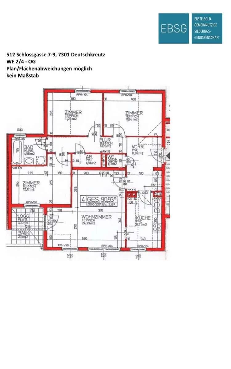 4-Zimmer-Wohnung mieten in Oberpullendorf – 94,16 m², € 824 – Bild 2 von 6