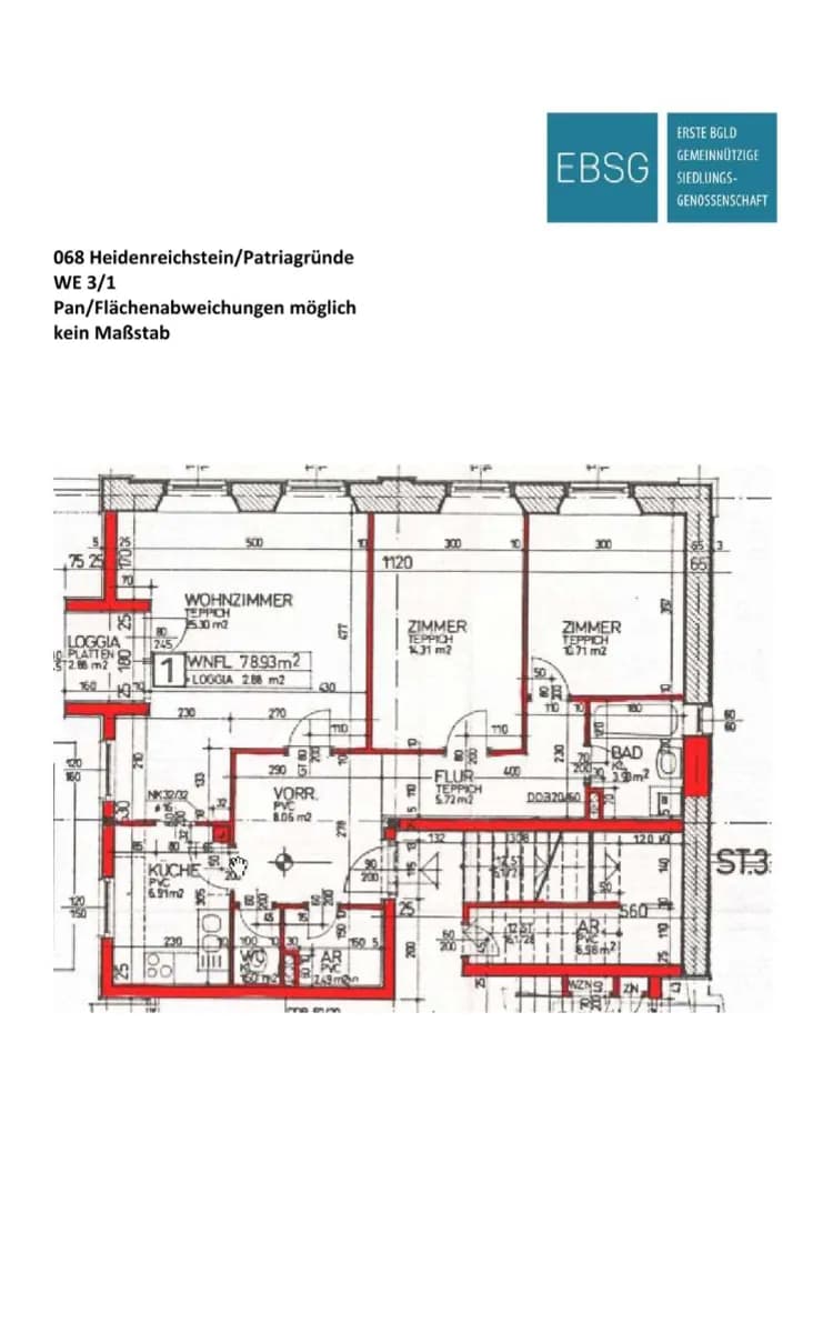 3-Zimmer-Wohnung mieten in Gmünd – 78,93 m², € 462 – Bild 2 von 2