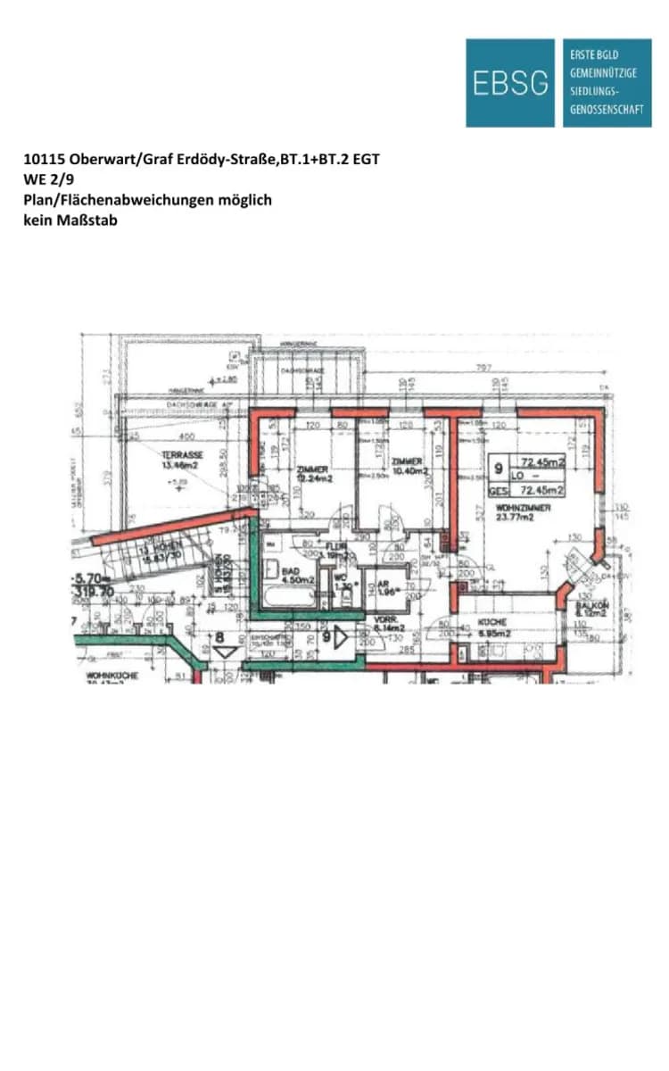3-Zimmer-Wohnung mieten in Oberwart – 70,67 m², € 762 – Bild 2 von 2