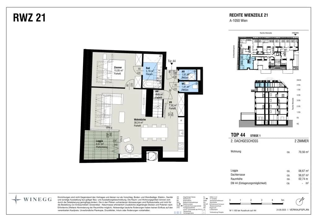 2-Zimmer-Wohnung kaufen in Wien – 70,56 m², € 1.190.000 – Bild 14 von 15