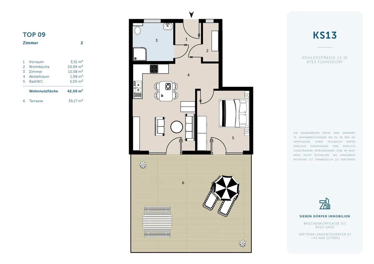 2-Zimmer-Wohnung kaufen in Murtal – 42,06 m², € 113.000 – Bild 3 von 10