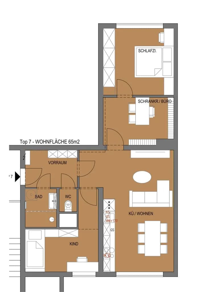3-Zimmer-Wohnung kaufen in Wels – 65 m², € 199.000 – Bild 7 von 7