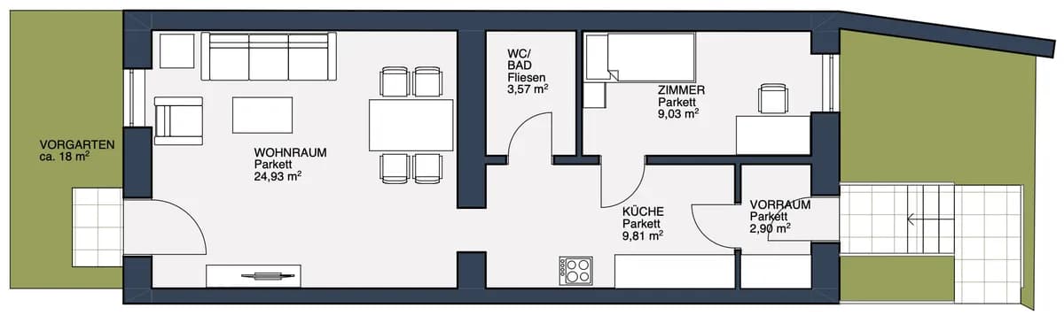 2-Zimmer-Wohnung kaufen in Korneuburg – 50,24 m², € 279.000 – Bild 2 von 16