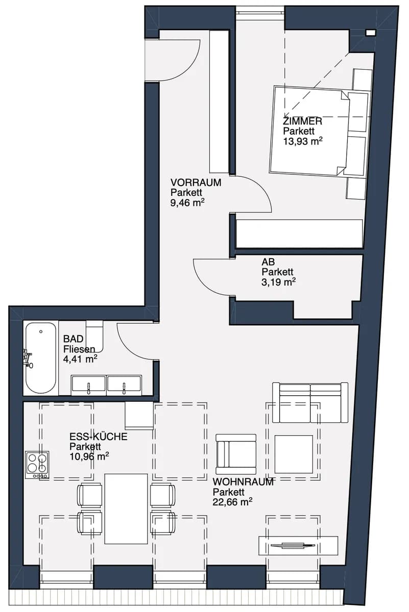 2-Zimmer-Wohnung kaufen in Korneuburg – 64,61 m², € 459.000 – Bild 2 von 16