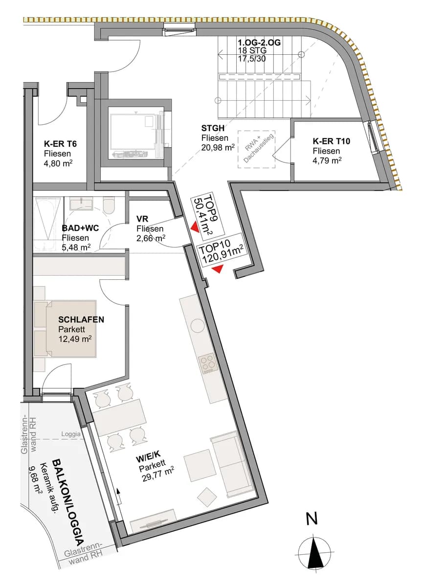 2-Zimmer-Wohnung kaufen in Linz Land – 50 m², € 269.000 – Bild 7 von 8