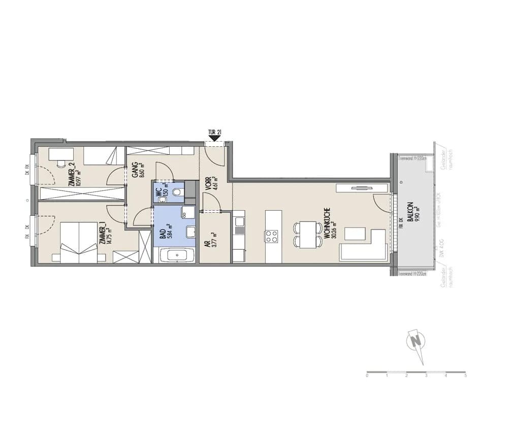 3-Zimmer-Wohnung kaufen in Wien – 80,3 m², € 473.000 – Bild 2 von 3