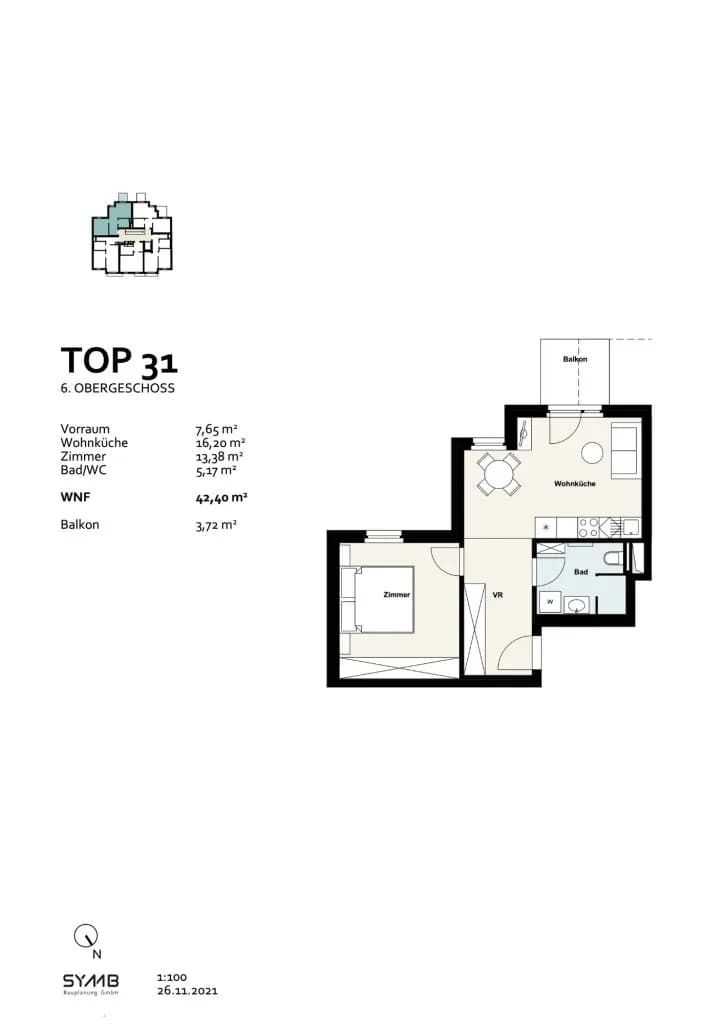 2-Zimmer-Wohnung kaufen in Wien – 42,4 m², € 320.000 – Bild 11 von 11