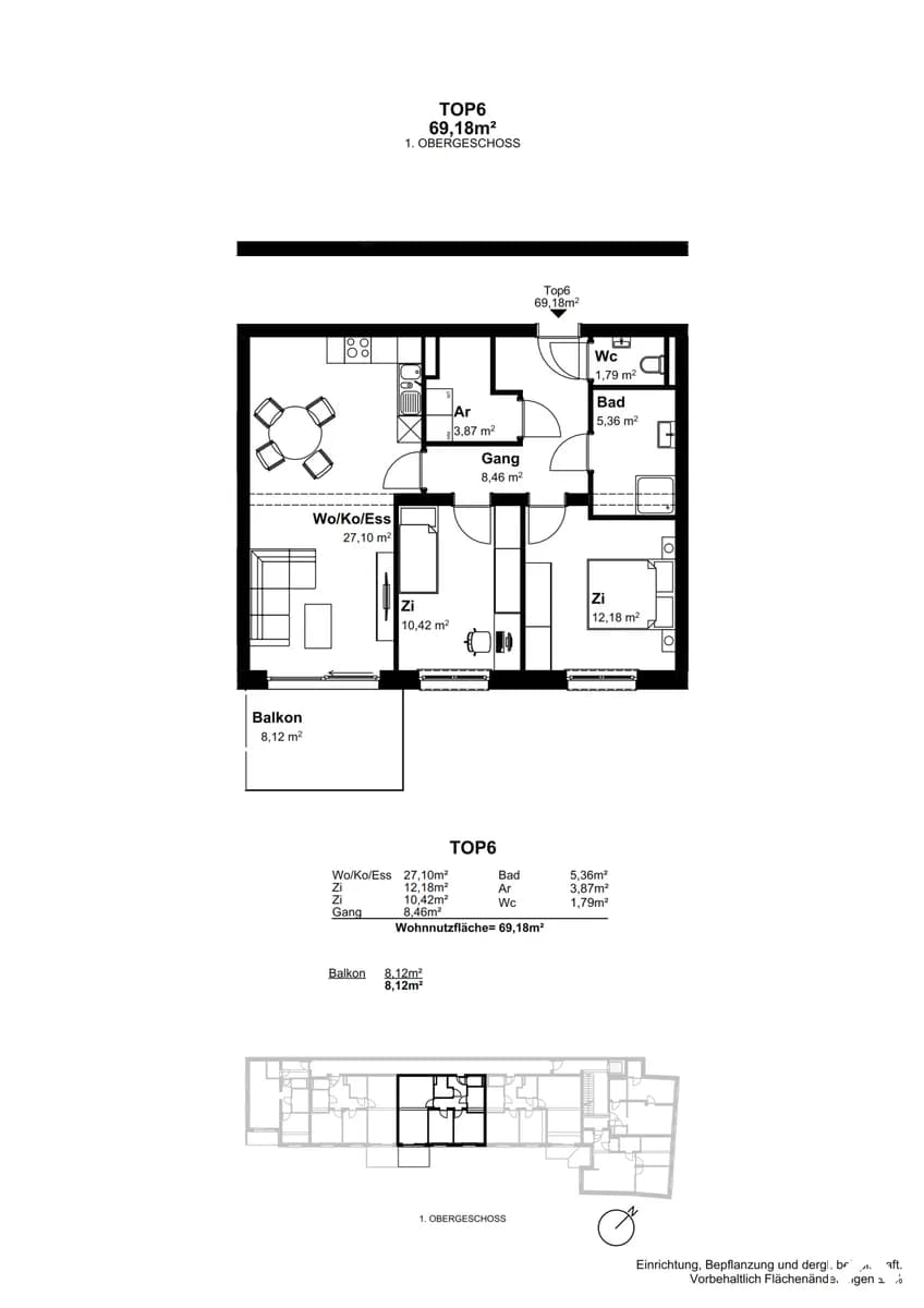 3-Zimmer-Wohnung kaufen in Mistelbach – 68,96 m², € 305.300 – Bild 8 von 8