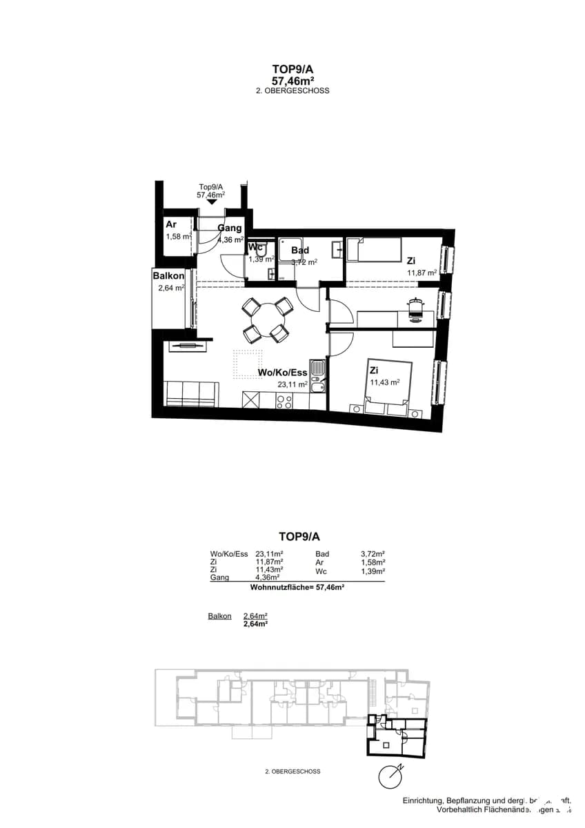 3-Zimmer-Wohnung kaufen in Mistelbach – 57,46 m², € 260.200 – Bild 8 von 8