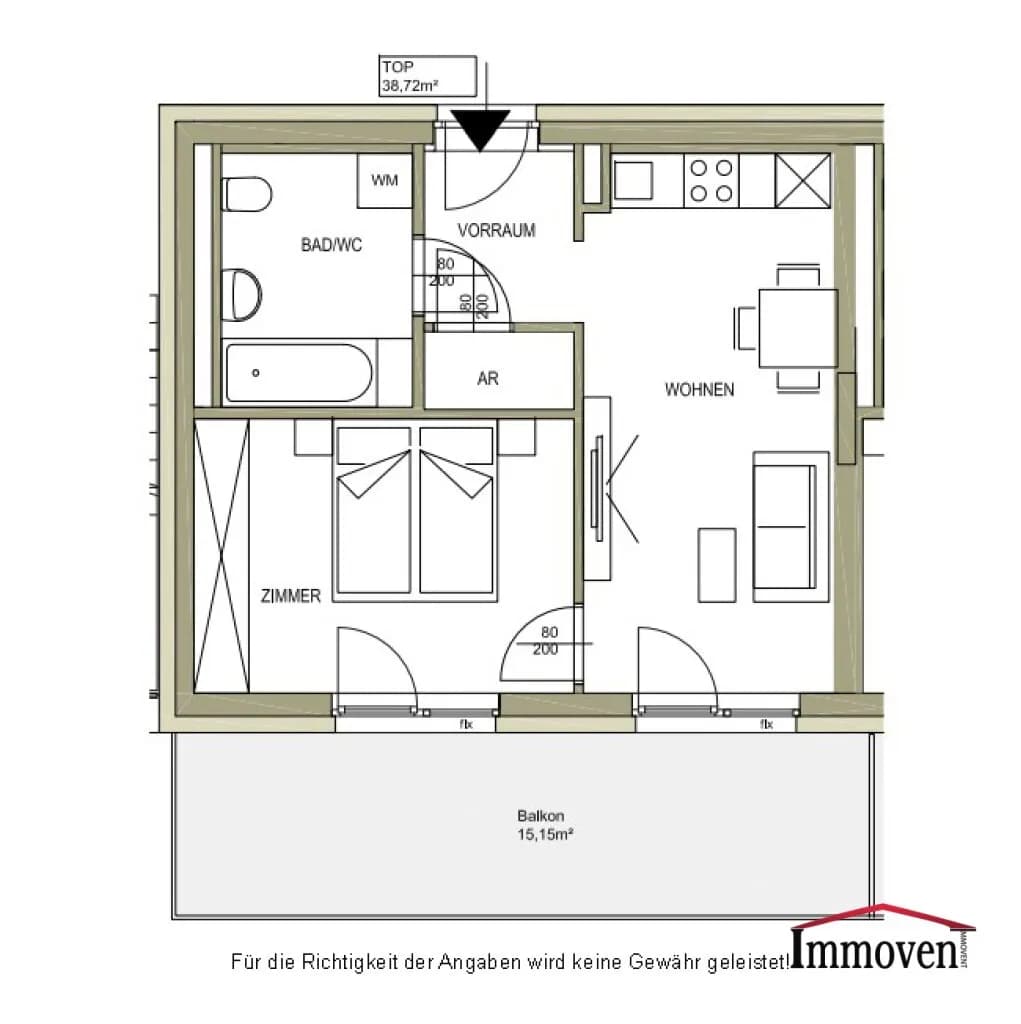 2-Zimmer-Wohnung mieten in Graz – 39 m², € 724 – Bild 15 von 15