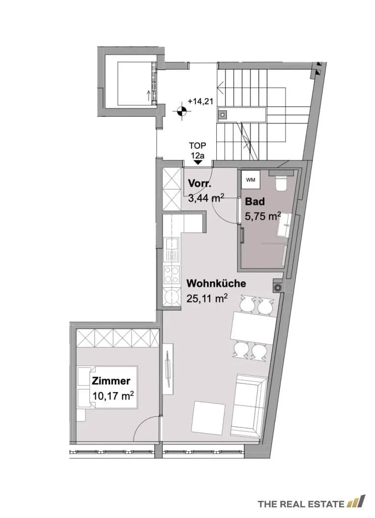2-Zimmer-Wohnung kaufen in Wien – 44,33 m², € 299.000 – Bild 7 von 7
