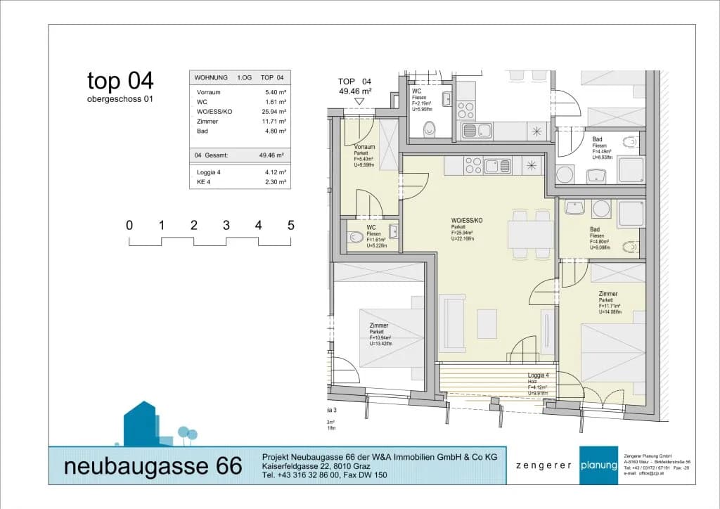 2-Zimmer-Wohnung mieten in Graz – 49,46 m², € 780 – Bild 12 von 12