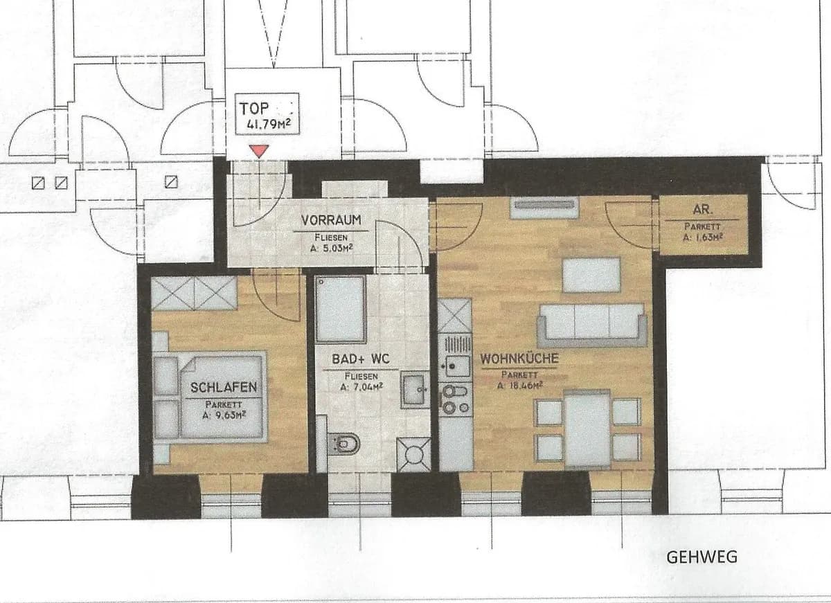 2-Zimmer-Wohnung mieten in Graz – 40 m², € 519 – Bild 6 von 47