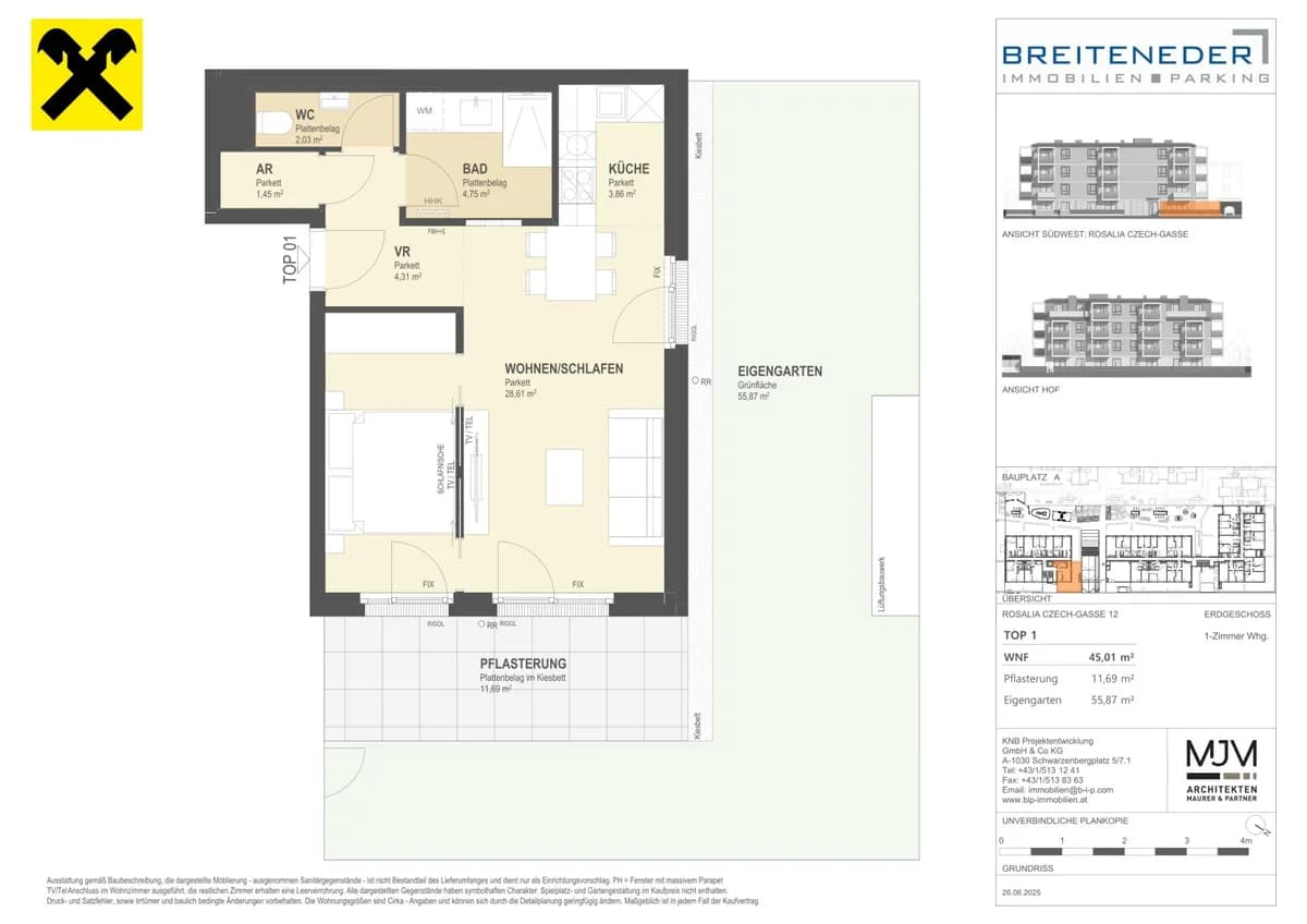 1-Zimmer-Wohnung kaufen in Korneuburg – 45,01 m², € 285.500 – Bild 9 von 9