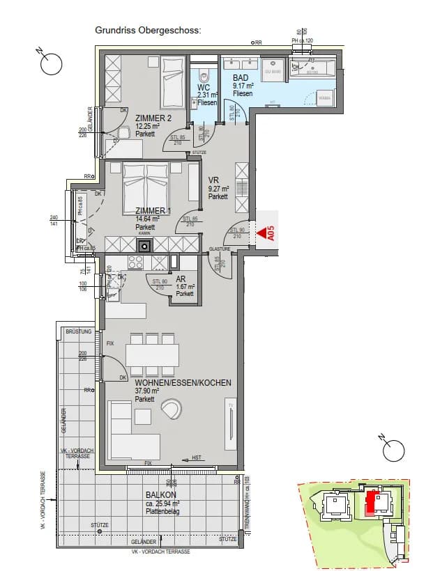 3-Zimmer-Wohnung kaufen in Graz – 87,21 m², € 599.500 – Bild 5 von 7