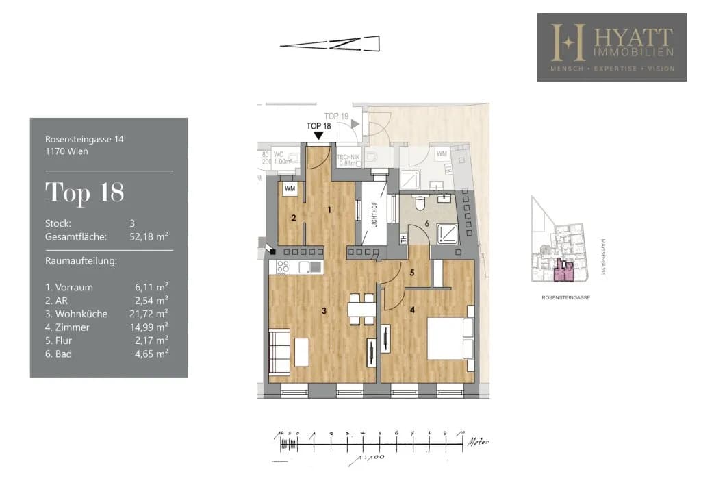 2-Zimmer-Wohnung kaufen in Wien – 52,18 m², € 289.000 – Bild 8 von 8