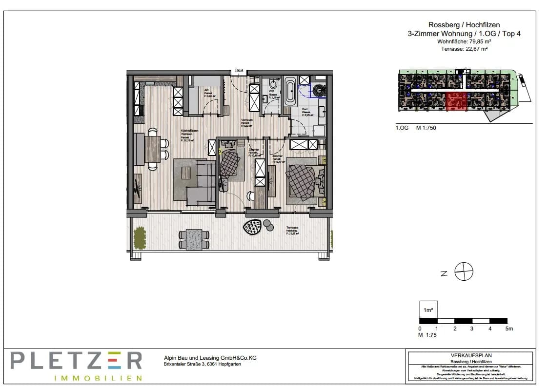 3-Zimmer-Wohnung mieten in Kitzbühel – 80,16 m², € 1.636 – Bild 3 von 4
