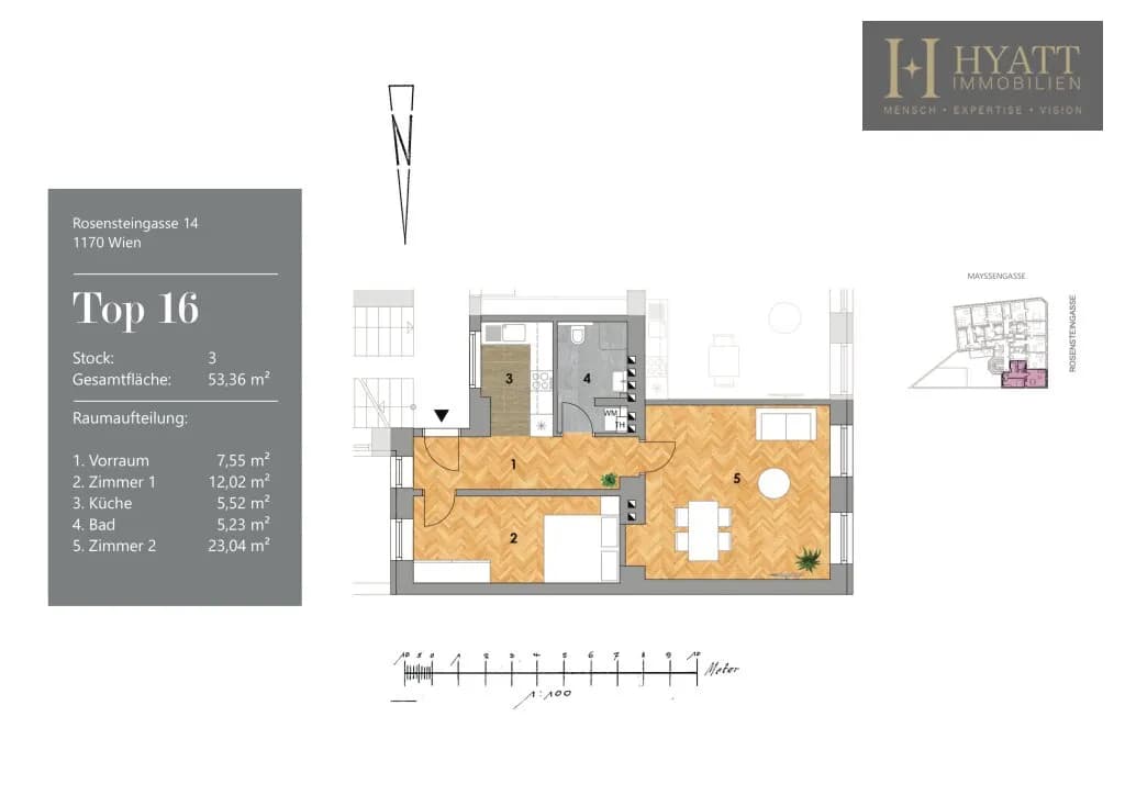 2-Zimmer-Wohnung kaufen in Wien – 53,36 m², € 289.000 – Bild 8 von 8