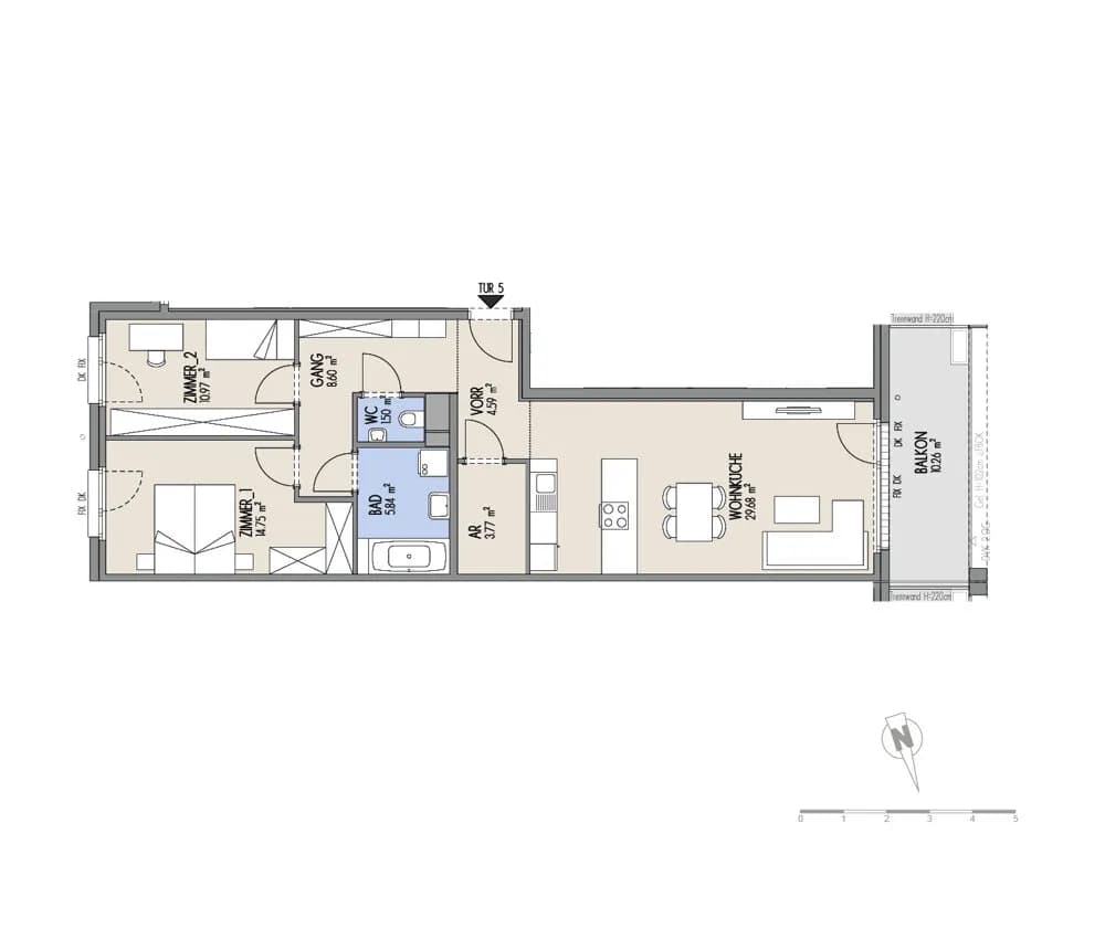 3-Zimmer-Wohnung kaufen in Wien – 79,7 m², € 448.000 – Bild 2 von 3