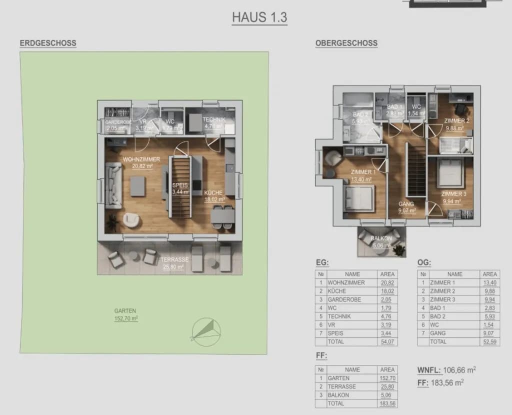 4-Zimmer-Haus mieten in Mödling – 106,66 m², € 1.950 – Bild 13 von 13