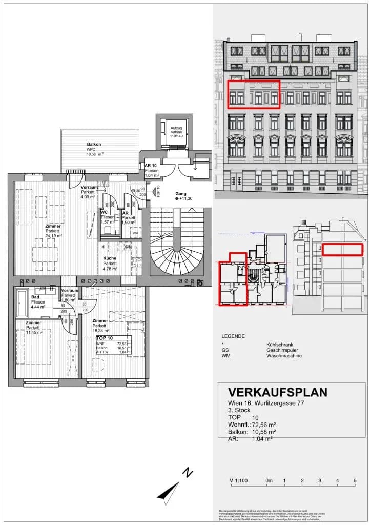 3-Zimmer-Wohnung kaufen in Wien – 72,56 m², € 461.000 – Bild 13 von 16
