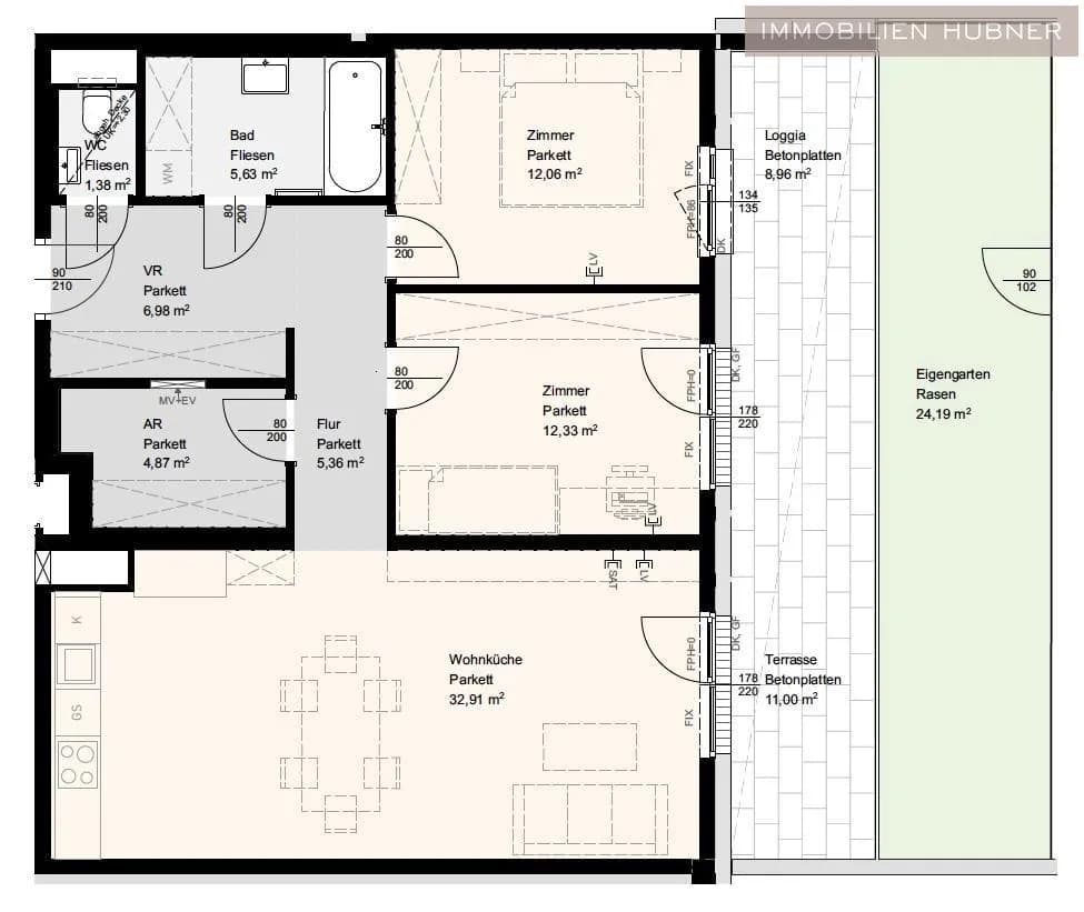 3-Zimmer-Wohnung mieten in Korneuburg – 81,52 m², € 1.299 – Bild 11 von 11
