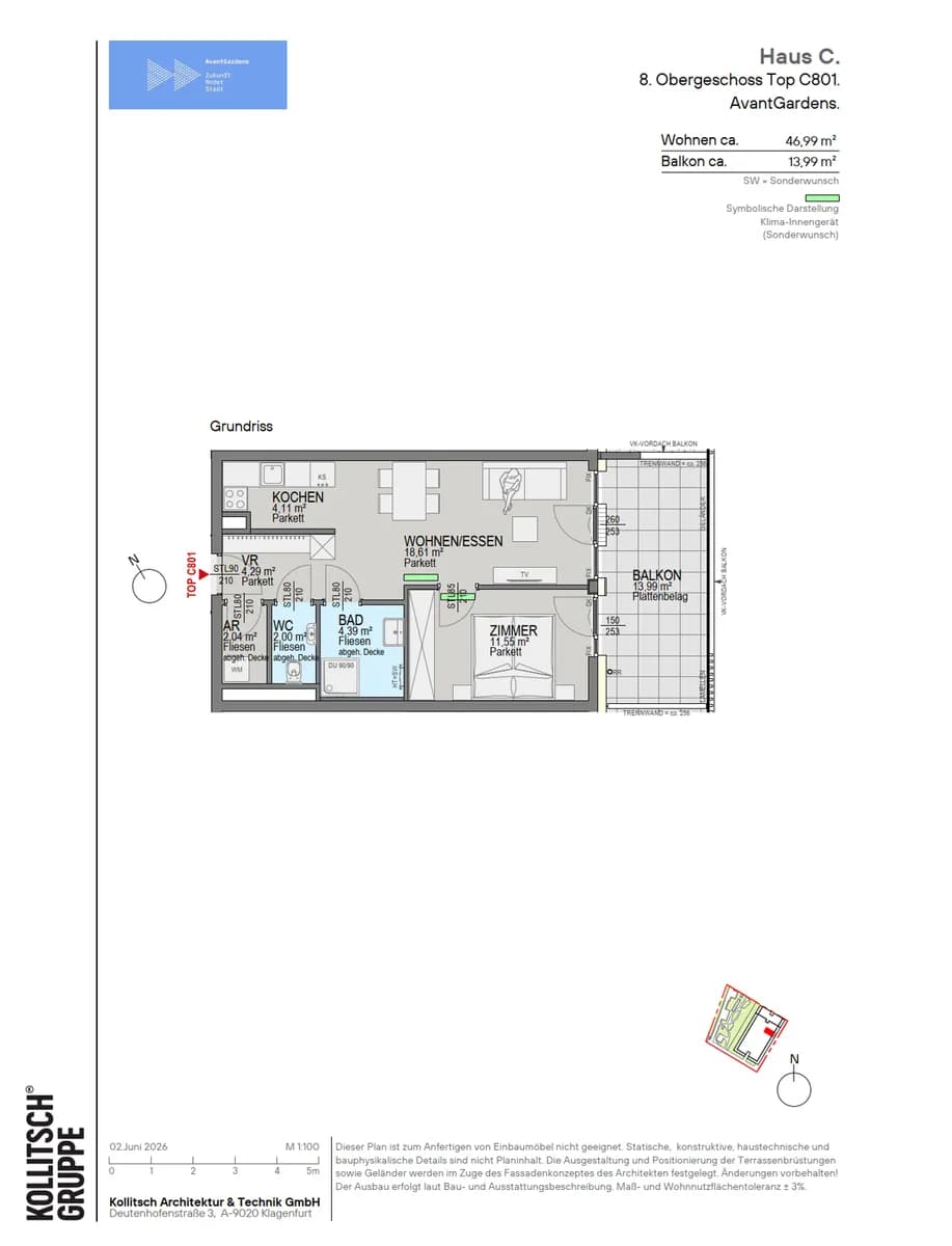 2-Zimmer-Wohnung kaufen in Klagenfurt – 46,99 m², € 462.000 – Bild 13 von 13