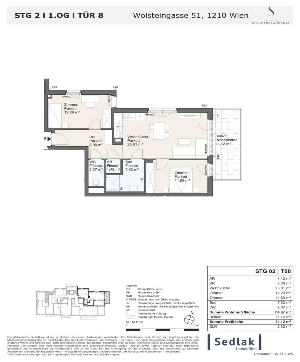 3-Zimmer-Wohnung kaufen in Wien – 64,87 m², € 385.000 – Bild 3 von 7