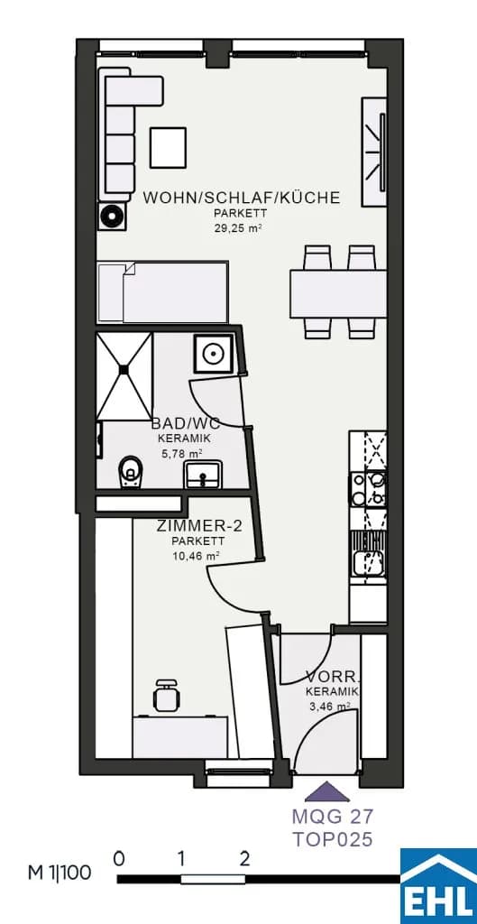 2-Zimmer-Wohnung mieten in Graz – 48,95 m², € 752 – Bild 7 von 7