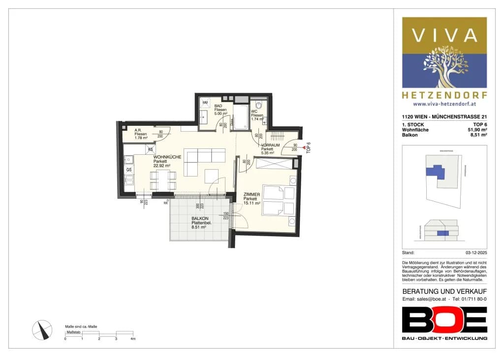 2-Zimmer-Wohnung kaufen in Wien – 51,9 m², € 396.000 – Bild 9 von 9