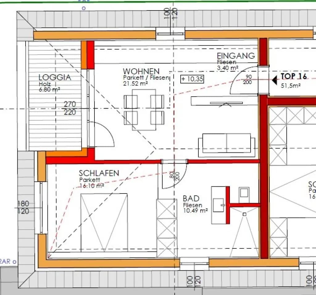 2-Zimmer-Wohnung kaufen in Vöcklabruck – 51,5 m², € 270.000 – Bild 4 von 7