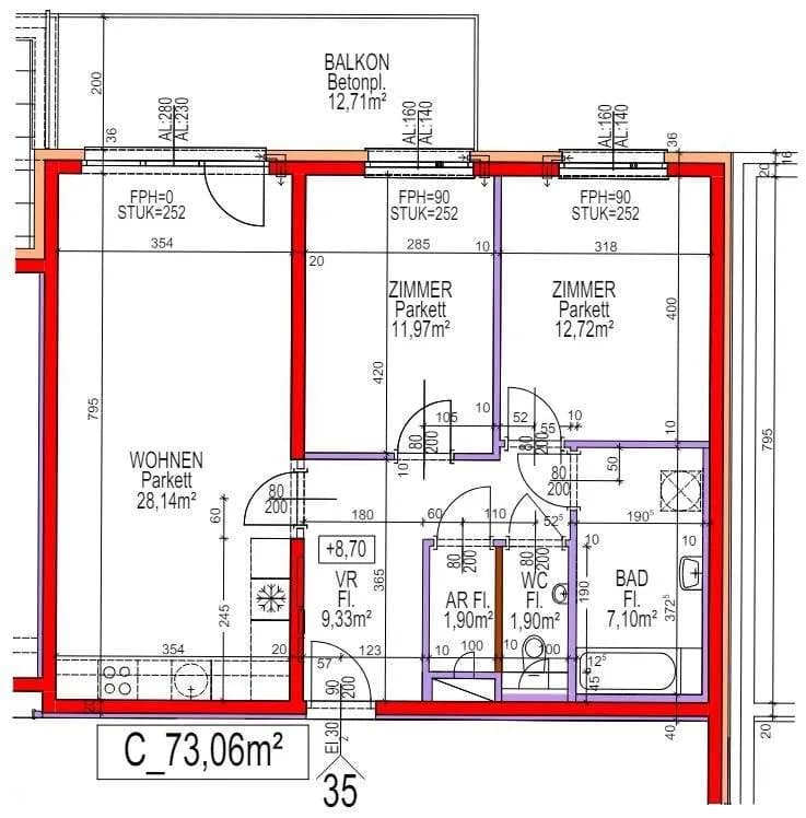 3-Zimmer-Wohnung kaufen in Neunkirchen – 73 m², € 333.380 – Bild 13 von 13